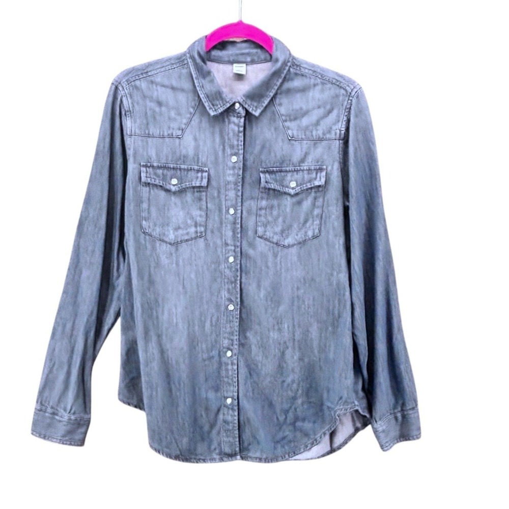 Old Navy Womens Western Shirt Large Cowgirl Rodeo Summer Country Concert Horse
